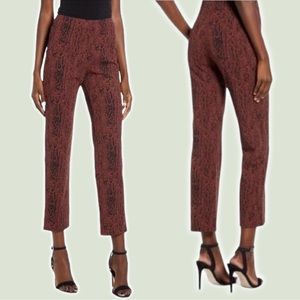 LEITH High Waist Snakeskin Slim Pants Sz 1X Rust Brown